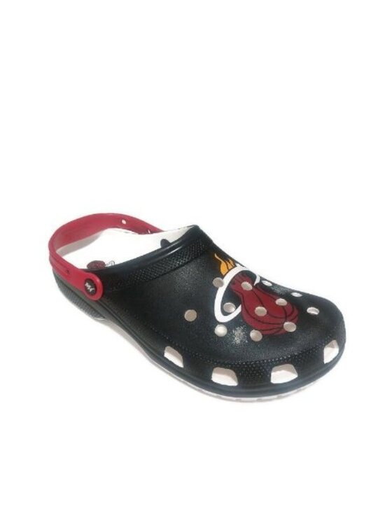 Crocs Other - NBA Miami Heat Crocs Classic Clogs Mens Size 13 Black Red White Croslite Sandals